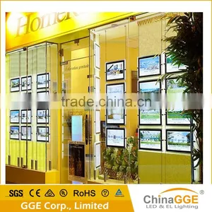 Double Sided Real Estate Agent Window LED Display Magnetic Hanging Backlit Transparent Film Light Box Quality Choice thumbnail-1