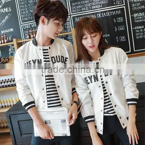2016 New Fashion Young Men and Women Couples Outfit Korea Style Print Coat Outware Jackets OEM thumbnail-3