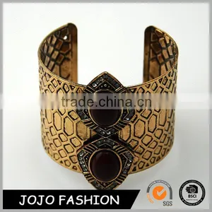 Indian Jewelry Widely Anti Gold Stone Cuff Metal Bracelet thumbnail-1