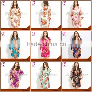 FUNG 3002 New Women Floral Satin Brides Robe thumbnail-6