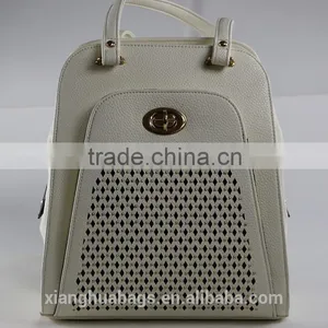 Fashion Designer Factory Wholesale Canvas Leather School Backpack thumbnail-1