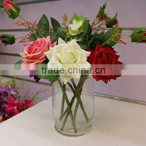 Two Heads Real Touch Roses Flower Artificial Flowers Roses Silk Flowers Wedding thumbnail-1