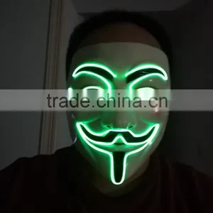 Vendetta el Wire Mask / EL Wire Party Mask for Halloween / EL Wire Halloween Mask thumbnail-4