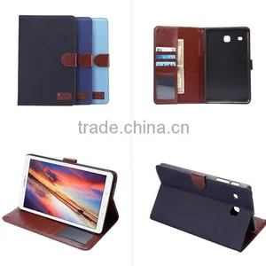 for Samsung Tab E 8.0, Classic Design Jeans Leather Standcase, Flip Wallet Leather Case, PU Leather Tablet Case thumbnail-1