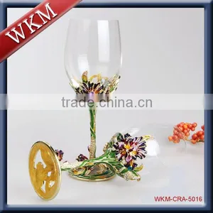 Iris Flower Design Wine Goblet thumbnail-1