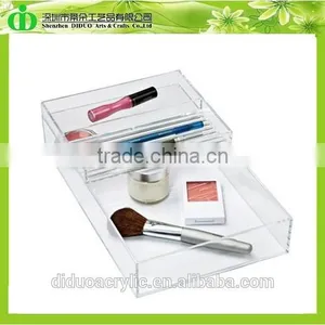 DDN-0063 Trade Assurance Chinese Factory Wholesale SGS Test Clear Acrylic Cosmetic Tools Tray thumbnail-1