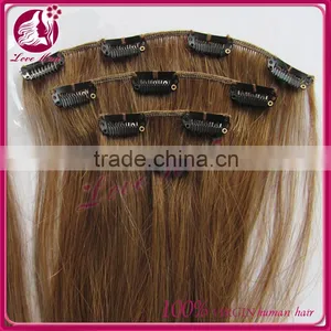 High Quality Wholesale 100% Unrprocessed Virgin Hair Straight Clip In Hair Extensions thumbnail-3