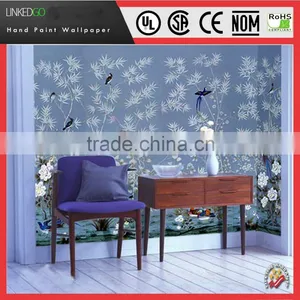 High Quality Chinese Hand Paint Silk Decorative Wallpaper for Home thumbnail-4