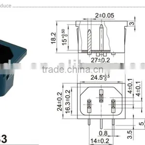 2PIN AC Power Socket,Gold Plated Composite Video and Audio Inputs Connector thumbnail-5
