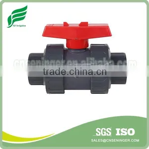 PVC Double Union Ball Valve Socket and Thread thumbnail-1