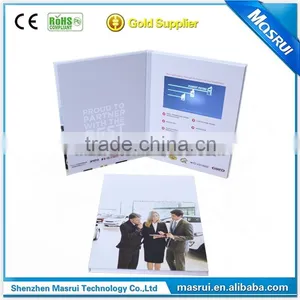 A4 Portrait Hard Cover 7'' LCD Screen Advertising Video Card Video Brochure thumbnail-1