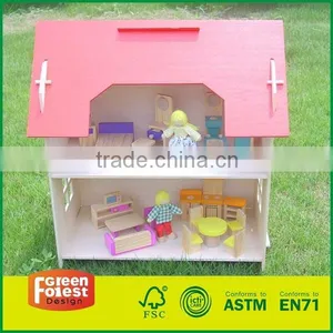 Wooden Toy Doll House thumbnail-1