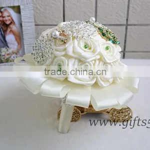 Handmade Elegant Jeweled Bridal Bouquet thumbnail-2