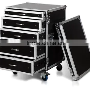 16U RACK WITH 5 DRAWERS; 2X4U, 2X3U, AND 1X2U HIGH WITH CASTER BOARD thumbnail-1
