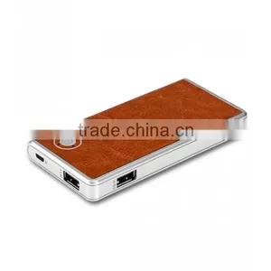 Luxury Hand Made Real Leather Power Bank 4000mAh for Smartphone thumbnail-2