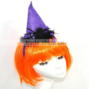 PURPLE WITCH HAT HEADBAND AS HAIR DECOR FOR CARNIVAL PARTY EVENT thumbnail-1
