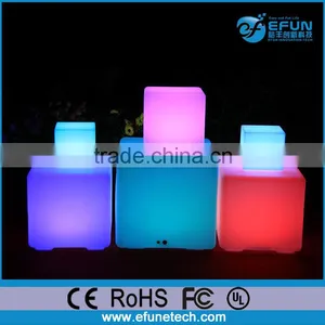 Battery Rechargeable Rgb Color Illuminated Led Cube Light Furniture thumbnail-1