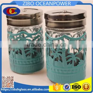 Design Metal Coat Glass Spice Jar Set thumbnail-1