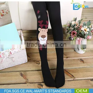 Black Color Knitted Christmas Deer Cartoon Children Pantihose thumbnail-1