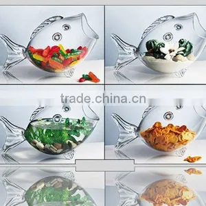 Outdoor Clear Glass Fish Shaped Bowl thumbnail-1