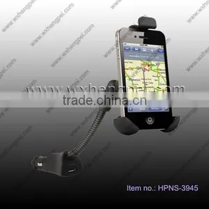 Goose Neck Universal Car Holder With Charger for Smartphone thumbnail-1