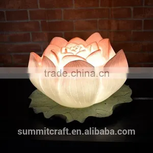 Resin Oriental Style Lotus Table Lamp thumbnail-1