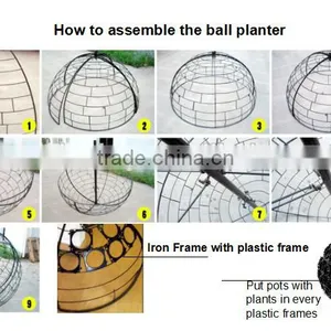 Outdoor Round Flower Box Large Giant Plastic Ball Shape Planters Flower Pot Artificial Flower Ball thumbnail-6