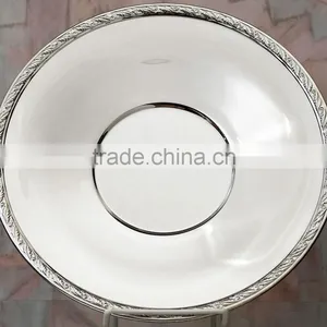 Silver Plated Round Dish Tray , Decorative Food Tray, Airlines Tray, Arabic Metal Trays, Party Food Service Trays, Wedding Tray thumbnail-1