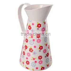 Flowers Jug With PVC Full Wrap Design Garden Galvanized Pitcher Garden Pots Home Pots Pitcher Milk Jug thumbnail-1