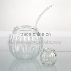 2016newest Machine Made Clear Pumpkin Glass Punch Bowl With Cup thumbnail-2