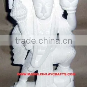Hanuman White Marble Statue thumbnail-1