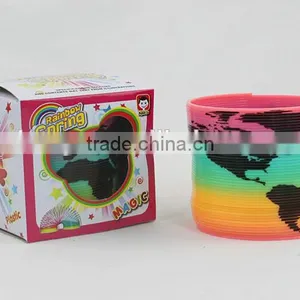Colorful Plastic Magic Rainbow Spring With Printed Map Toys/hot Sale Rainbow Circle thumbnail-1