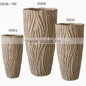 Fiberglass Flower Pot Waved Designer Finish Flower Planter Pot thumbnail-1