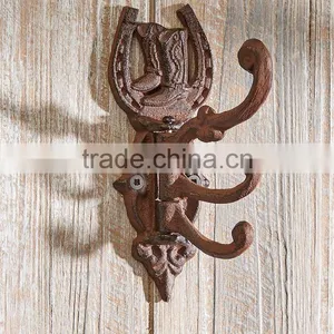 CAST IRON HORSESHOE DESIGN SWING WALL HOOKS thumbnail-1