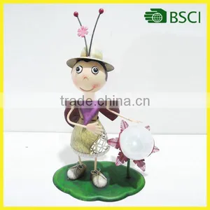 YS15140 Metal Ladybird Planter With Led Light thumbnail-1