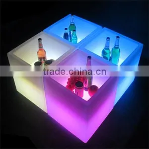 Eco Friendly PE RGB Full Lighting Rechargeable Bar Plastic LED Ice Bucket/ Cooler/ Holdersinet Jewelry Cabinet/liquor Cabinets thumbnail-4