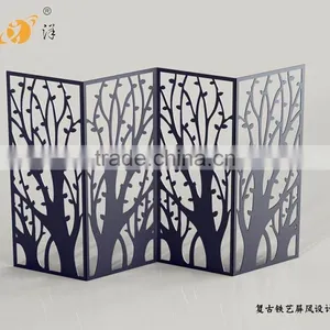 Retro Simple Living Room Partition Carving Creative Metal Screen thumbnail-5