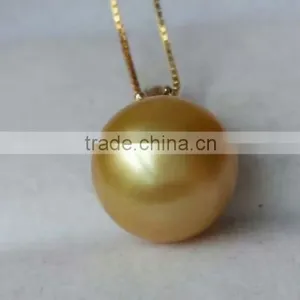 12-13mm Unique Golden South Sea Pearl Pendant thumbnail-1