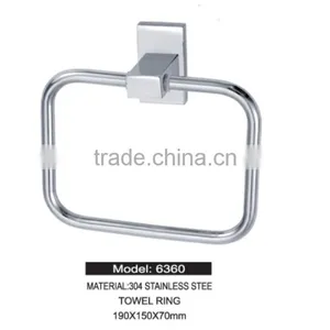 2016 The Hottest Wholesale Price Storage Bath Hardware Factory Supply Stainless Steel Towel Ring Square thumbnail-2