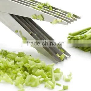 7.5"Professional Stainless Steel 5 Blades Kitchen Herb Scissors With Comb thumbnail-6
