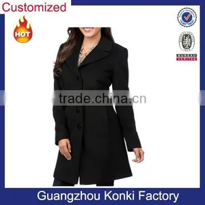 Women's Notch Collar Classic Wool Coat thumbnail-1