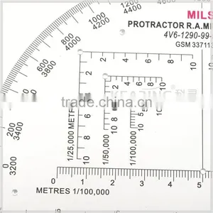 6 Inch Military Protractor for Soldiers Training, Transparent High Quality Protractor for Military, Half Moon Shape #KMP-1 thumbnail-3