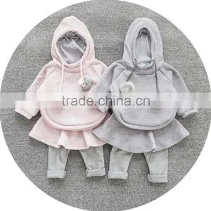 Autumn Winter Clothes for Children Hooded Top and Pantskirt 2 Piece Sets thumbnail-1
