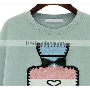 Pullover Women Girl Sweater Non-inverted Velvet Cute Jacket Female Autumn Winter Coat thumbnail-3