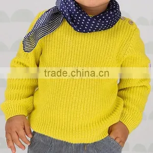 High Quality Baby Sweater Design With Shoulder Woode Button (BKNB05) thumbnail-1