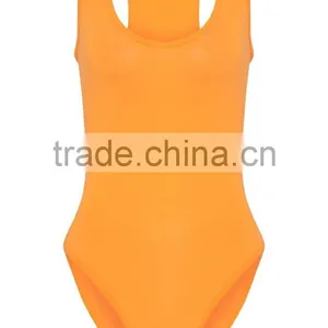Custom Color Private Label Crew Neck Racer Back Basic Cotton Spandex Tight Women Bodysuit thumbnail-4