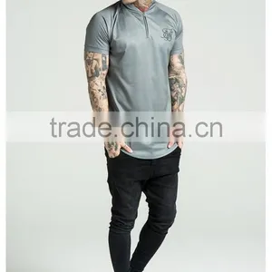 2016 Fashion Design Mens Baseball Jersery 1/4 Zipper Pullover Jersey Top Raglan Short Sleeve Curved Hem T Shirt Jersey thumbnail-2