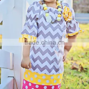 Fancy Christmas Chevron Material Baby Girls Frocks Christmas Dress For Gilrs' Dresses thumbnail-5
