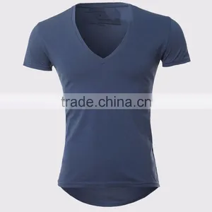 2017 Bodybuilding Sportswear Top Sale Vneck Tshirts Blank thumbnail-1