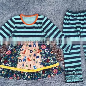 2016 Giggle Moon Remake Outfits Wholesale Children's Boutique Clothi Cotton Dress and Pant Ruffle Outfits thumbnail-6